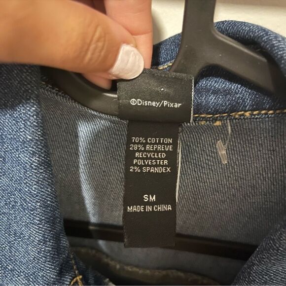 Disney Pixar WALL-E Womens Recycled Embroidered Denim Jacket - Earth Day Sz S - Picture 10 of 11